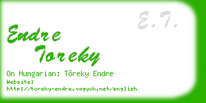 endre toreky business card